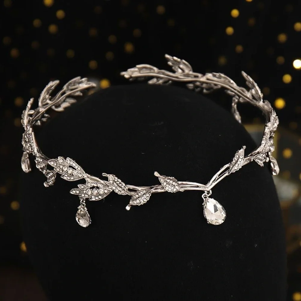 Elegant Silver Leaf Design Women's Headband